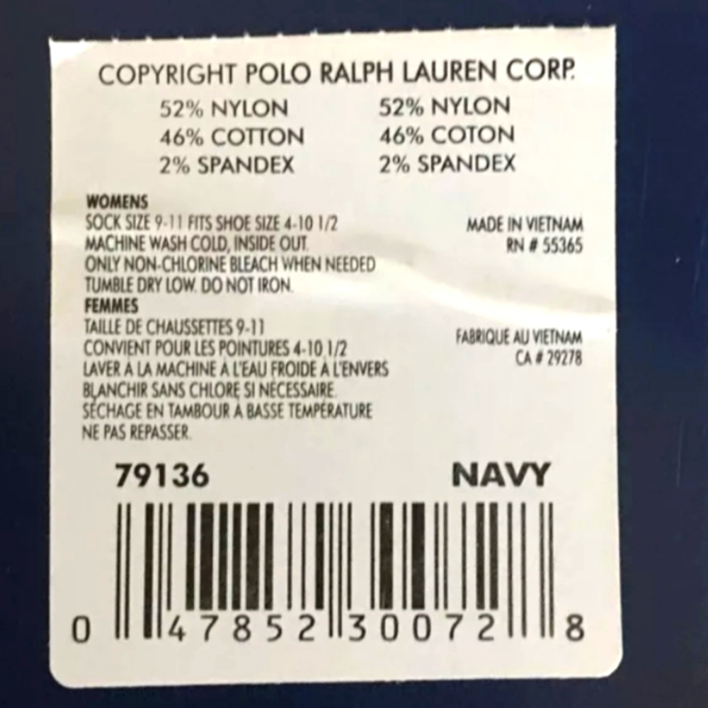 NWT Women's Ralph Lauren Polo Trouser Socks - Picture 3 of 4
